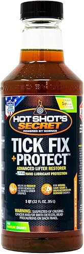 Hot Shot’s Secret Tick Fix + Protect 32 fl oz – Engine Oil Additive for Gas Engines, Reduces Lifter Tick and Engine Noise, FR3 Nano Technology