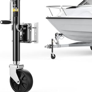 KYX Boat Trailer Jack, 1500 lbs Trailer Jack with 8 Inch Single Wheel, 10.6" Vertical Lift, Heavy Duty Swivel Tongue Jack for RV, Boat, Horse & Utility Trailers