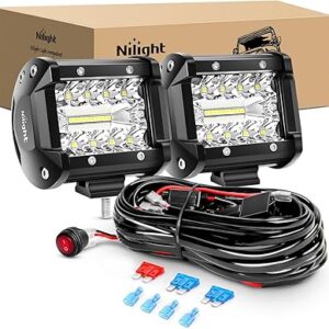 Nilight 60W LED Work Light Bar Spot Flood Combo